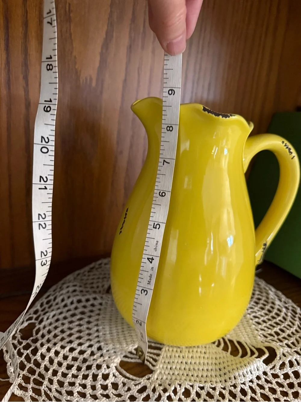 Sunny Yellow Ceramic Pitcher Decorative Vase